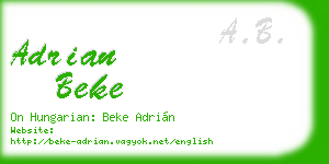 adrian beke business card