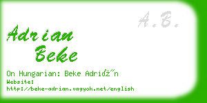 adrian beke business card